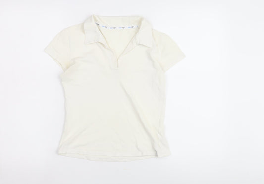Womens UK Size M USA Pro White Basic Polo