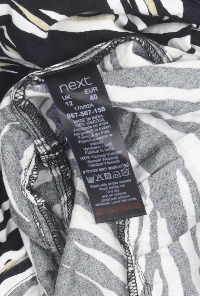 Next Women's Black Animal Print Dress Size 12