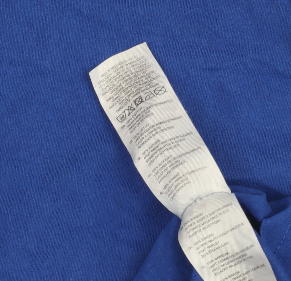 Lee Cooper Men's Blue XL Long Sleeve Cotton T-Shirt