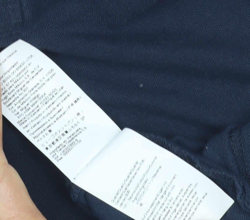 Hugo Boss Men's Blue XL Long Sleeve Polo Shirt