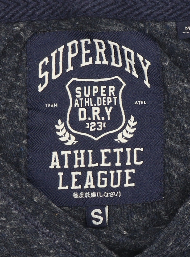 Unisex Adults UK Size S Superdry Blue Basic T-Shirt