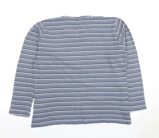 Womens UK Size 14 Isle Blue Basic T-Shirt