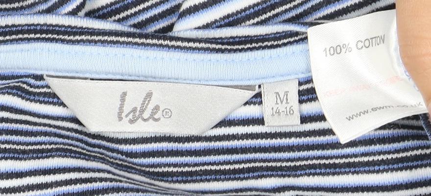 Womens UK Size 14 Isle Blue Basic T-Shirt