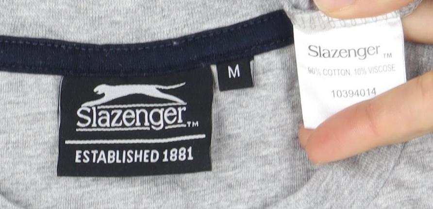 Unisex Adults UK Size M Slazenger Grey Basic T-Shirt