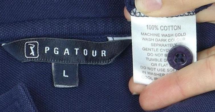 PGA TOUR Men's Blue Polo Shirt Size L with Logo