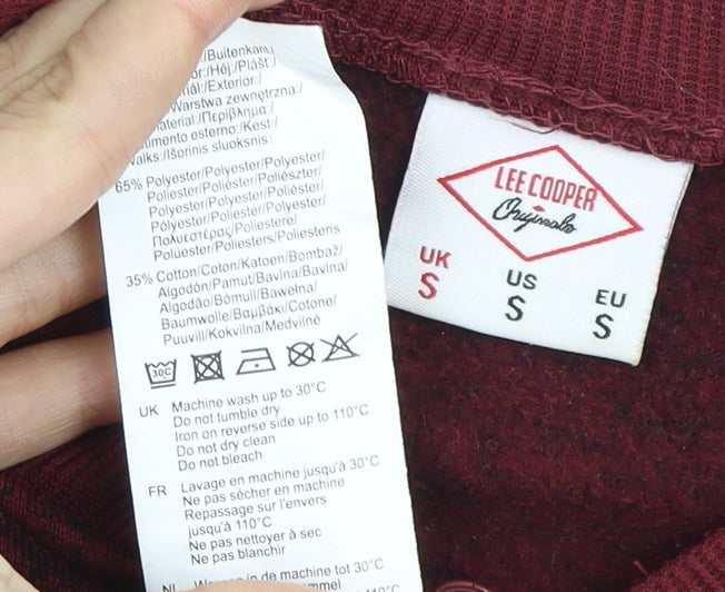 Mens UK Size S Lee Cooper Red Full Zip Sweatshirt