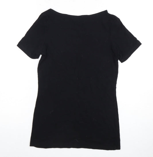 Womens UK Size S Oasis Black Basic T-Shirt