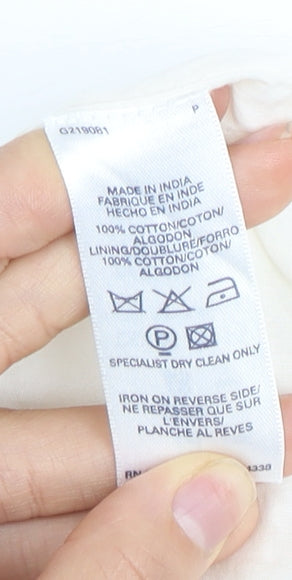 French Connection Women's Ivory Floral Cotton Dress Size 8