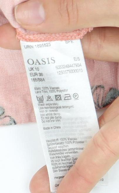 Womens UK Size 10 Oasis Pink Basic Blouse