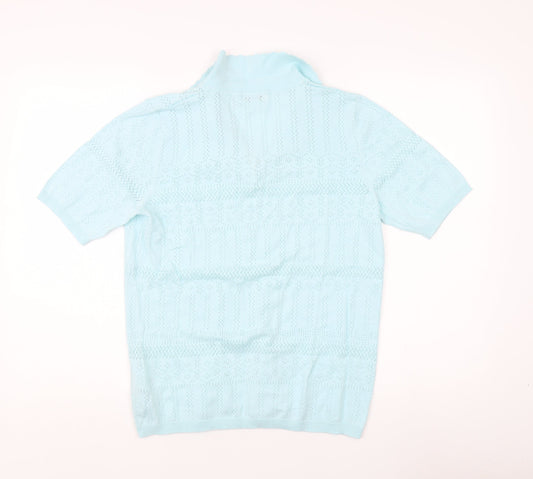 Damart Women's Blue Collared Jumper M 14/16