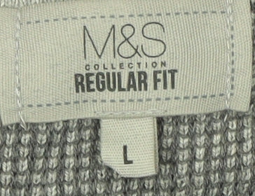 Marks and Spencer Men's Purple Cotton Pullover Jumper L