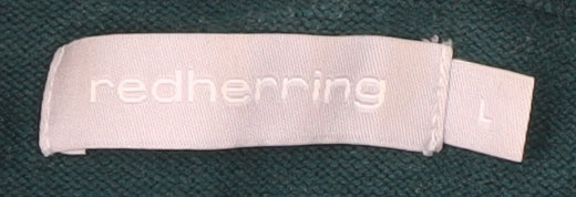 Red Herring Men's Green Collared 1/4 Zip Jumper L