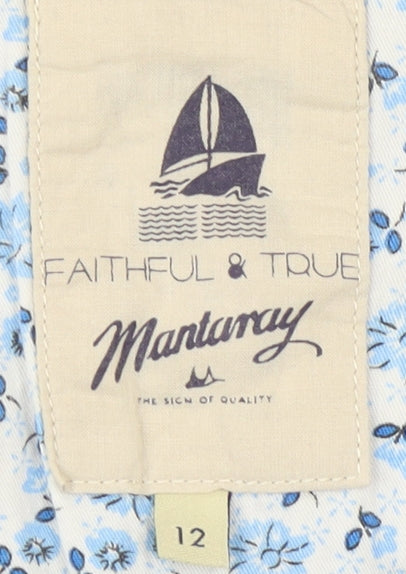 Mantaray Women's Blue Long Sleeve Knit Top Size 12