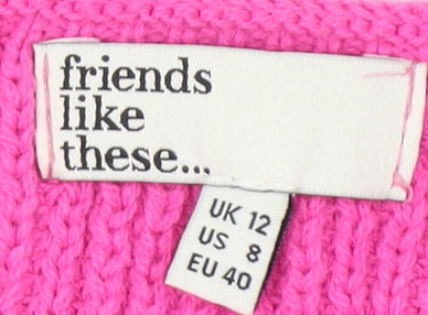 Womens UK Size 12 friends like these Pink Pullover Jumper