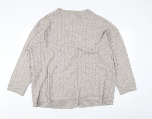 Womens UK Size M H&M Grey Cardigan Jumper
