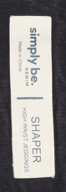 Simply Be Women's Black High Waist Jeggings