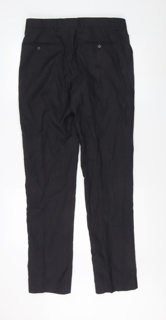 Next Men's Black Wool Trousers Size 32