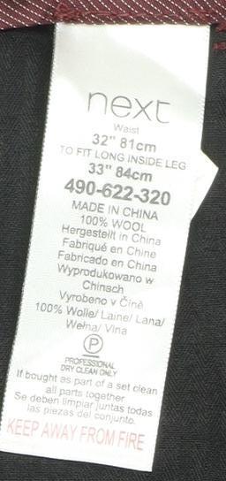 Next Men's Black Wool Trousers Size 32