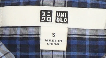 Uniqlo Men's Blue Plaid Long Sleeve Dress Shirt S