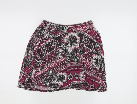 Boohoo Women's Multicoloured Floral A-Line Skirt Size 10