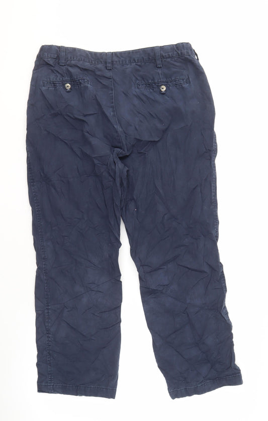 Cotton Traders Men's Blue Classic Trousers, Size 38