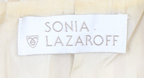 Sonia Lazaroff Women's Beige Striped Blazer, UK 20
