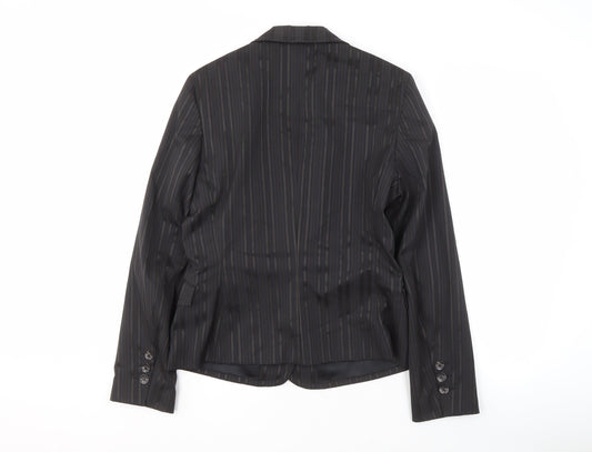 Mexx Women's Black Pinstripe Blazer UK Size 10