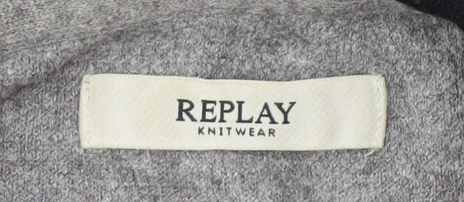 Mens UK Size S Replay Grey Pullover Hoodie
