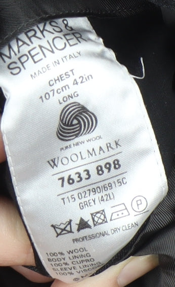 Mens UK Size 42 Marks and Spencer Regular Grey Suit Jacket