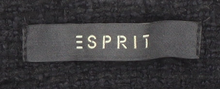 Brand and care label for ESPRIT Women's Black Jacket, size 8, Tweed Zip