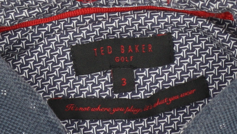 Ted Baker Men Polo Shirt Blue Golf Style M