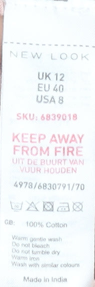 New Look Women's Pink Cotton Playsuit Size 12