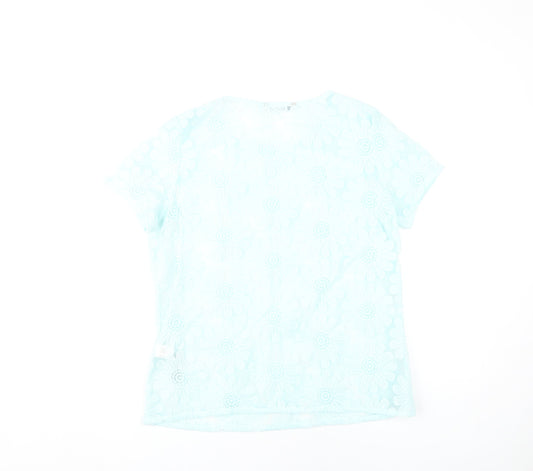 Womens UK Size 10 Marks and Spencer Blue Basic T-Shirt