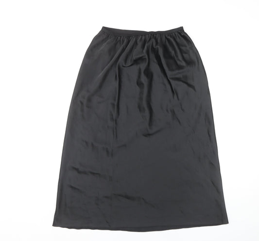 Marks & Spencer Black Midi Skirt, Size 14, Polyester