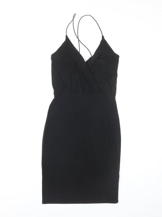 Additional front view of Club L Women's Black Bodycon Dress, S - Party Chic