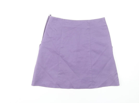 H&M Women's Purple Pencil Skirt Size 10 with Pockets