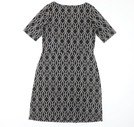 Next Women's Black Sheath Dress Size 12 Half Sleeve