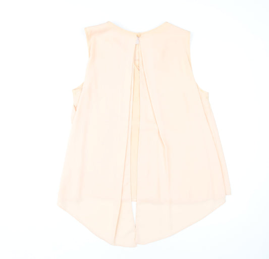 New Look Women's Beige Beaded Sleeveless Blouse 12