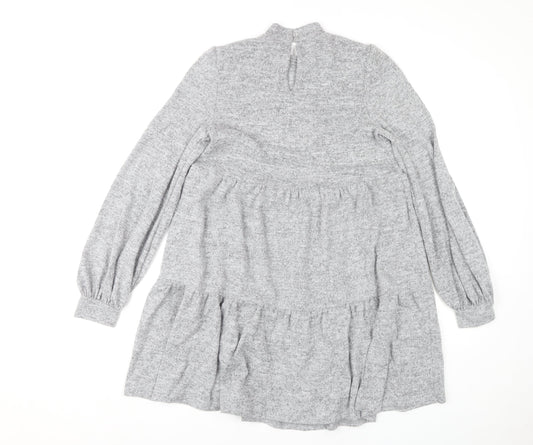 New Look Women's Grey Shift Dress - Size 8
