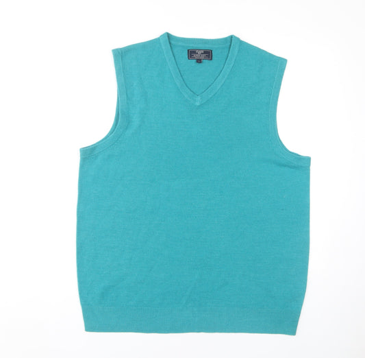 Additional front view of Atlantic Bay unisex green wool blend vest l