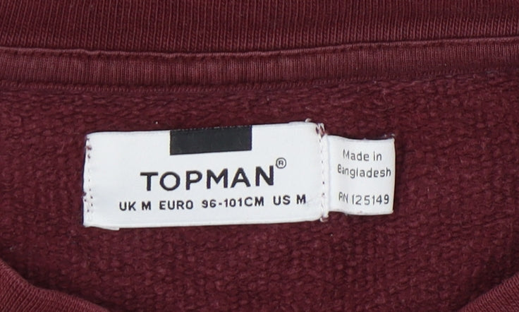 Topman Men's Red Pullover Sweatshirt Medium