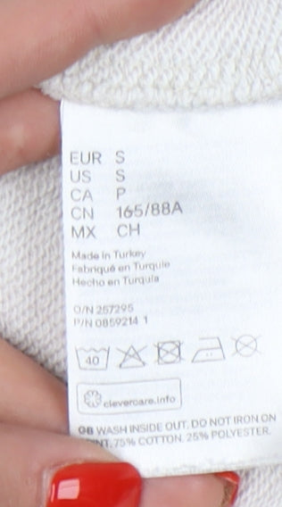 H&M Women’s Beige Pullover Hoodie, Size S