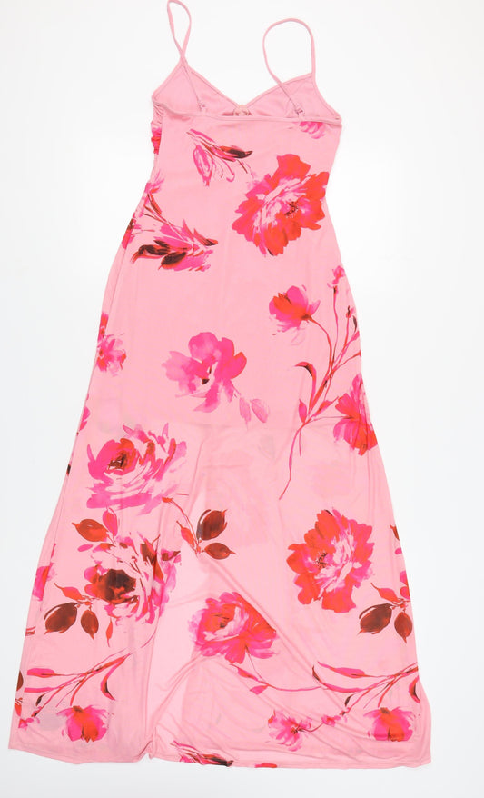 ASOS DESIGN Pink Floral Slip Dress UK 8 - Party/Cocktail