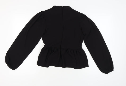 Womens UK Size 10 PRETTYLITTLETHING Black Basic Blouse
