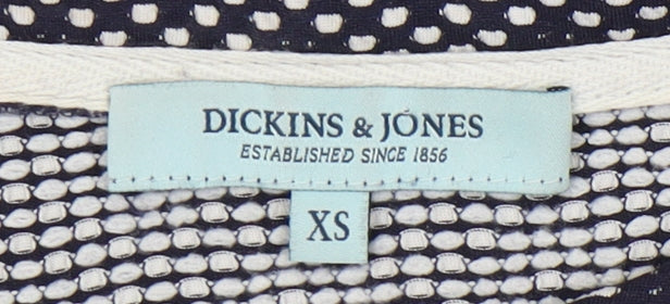 Womens UK Size XS Dickins & Jones Black Basic T-Shirt