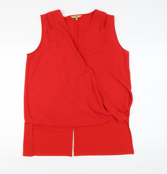 Womens UK Size 18 NEXT Red Wrap Blouse