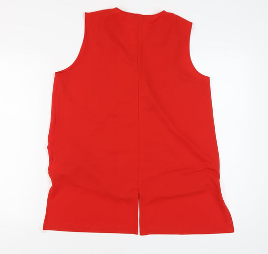 Womens UK Size 18 NEXT Red Wrap Blouse