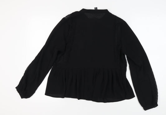 New Look Women's Black Collared Blouse Size 14