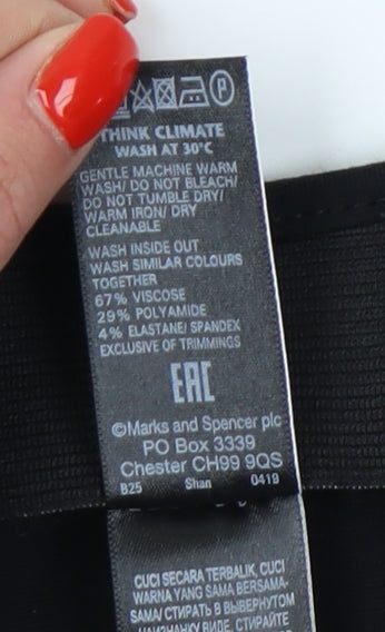 Marks and Spencer Women's Black Pencil Skirt, Size 6