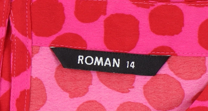 Womens UK Size 14 Roman Pink Basic Blouse